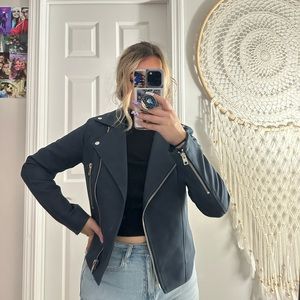 Matte Blue Motorcycle Jacket